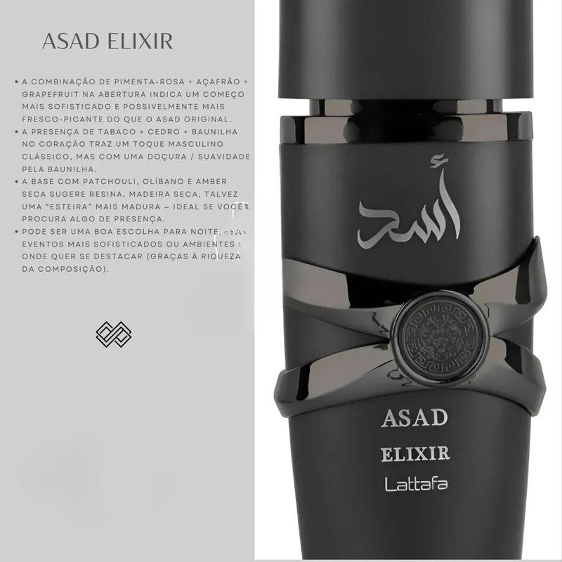 Perfume Árabe Asad Elixir 100ml Lataffa eau de parfum Masculino